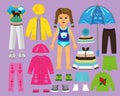 Paper doll clothes and set for play and creativity. Part 2. Autumn