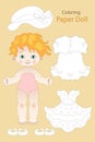 Paper doll with clothes to paint