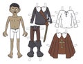 The paper doll funny man of the cardinal guard Royalty Free Stock Photo