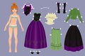 Paper doll of a pretty princess with clothes Royalty Free Stock Photo