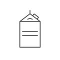 Paper drink package line outline icon