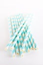 Paper drink straws on white background Royalty Free Stock Photo