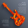 Paper electro guitar vector background concept. Illustration tamplate for web and mobile