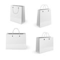 Paper elegant shopping bags set isolated on white Royalty Free Stock Photo