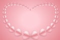 3d Paper elements in shape of heart  on pink background Royalty Free Stock Photo