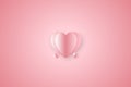 3d Paper elements in shape of heart on pink background Royalty Free Stock Photo
