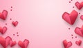 Paper elements in shape of heart on pink background Royalty Free Stock Photo