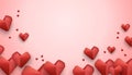 Paper elements in shape of heart on pink background Royalty Free Stock Photo
