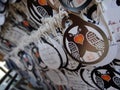 Paper Ema`s votive plaques hanging at the Tamukeyama Hachimangu shrine in Nara, Japan