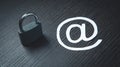 Paper email symbol and padlock. Protection of personal data Royalty Free Stock Photo