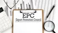 Paper with EPC Export Promotion Council table on charts, business concept