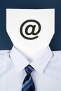 Paper Face and Email Sign Royalty Free Stock Photo