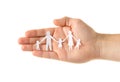 Paper family in hand Royalty Free Stock Photo