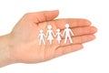 Paper family in hand Royalty Free Stock Photo