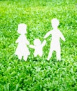 Paper Family icon on green grass Royalty Free Stock Photo