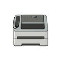 paper fax machine cartoon vector illustration Royalty Free Stock Photo
