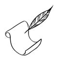Paper with feather (Vector)