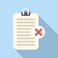 Paper file review icon flat vector. Disclaimer term