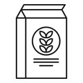 Paper flour package icon, outline style