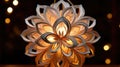 A paper flower lamp with lights on it, AI