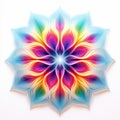 Vibrant Neon Flower: Colorful Mark Henson Style Decorative Relief