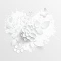 Paper flower. White lotus cut from paper. Vector illustration Royalty Free Stock Photo