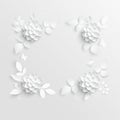 Paper flower. White lotus cut from paper. Vector illustration Royalty Free Stock Photo