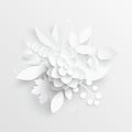 Paper flower. White lotus cut from paper. Vector illustration Royalty Free Stock Photo