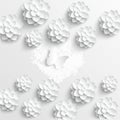 Paper flower. White lotus cut from paper. Vector illustration Royalty Free Stock Photo