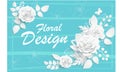 Paper flower. White roses cut from paper. Vector illustration