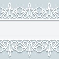 Paper frame with lace borders in neutral colors Royalty Free Stock Photo