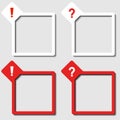 Paper frames exclamation question mark