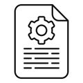 Paper gear cooperation icon outline vector. Machine tech cog