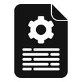 Paper gear cooperation icon simple vector. Machine tech cog