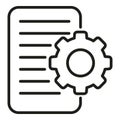 Paper gear document icon outline vector. Goal mental