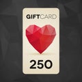 Paper gift card with ruby heart