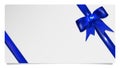 Paper gift voucher with blue bow