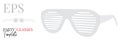 Paper Glasses Template, Vector with die cut / laser cut layers. Sunglasses mock up, Party Eye Glasses. Cut and Fold