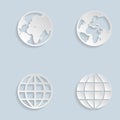 Paper Globe Earth Icons Royalty Free Stock Photo