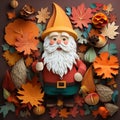 Paper Gnome: Festive Season Art With Paper Cutouts And Autumn Elements