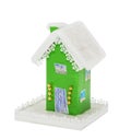 The paper green Christmas houses covered snow Royalty Free Stock Photo