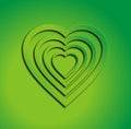 Paper green hearts illustration Royalty Free Stock Photo