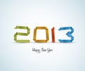 Paper Happy New Year 2013 vector card Royalty Free Stock Photo