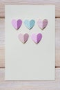 Paper heart on the blank letter.