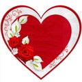 Paper heart with red roses Royalty Free Stock Photo