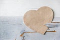 Paper heart on a rustic wall, door as a symbol of love Royalty Free Stock Photo