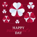 Paper Heart star flower pattern design template st valentine day Royalty Free Stock Photo