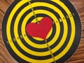 Paper heart on target for Valentines Day Royalty Free Stock Photo