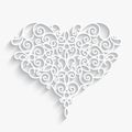 Paper heart on white Royalty Free Stock Photo