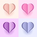 Paper hearts design. Vector symbol of love in shape of hearts for Happy Women`s, Mothers day, birthday greeting card design. Royalty Free Stock Photo